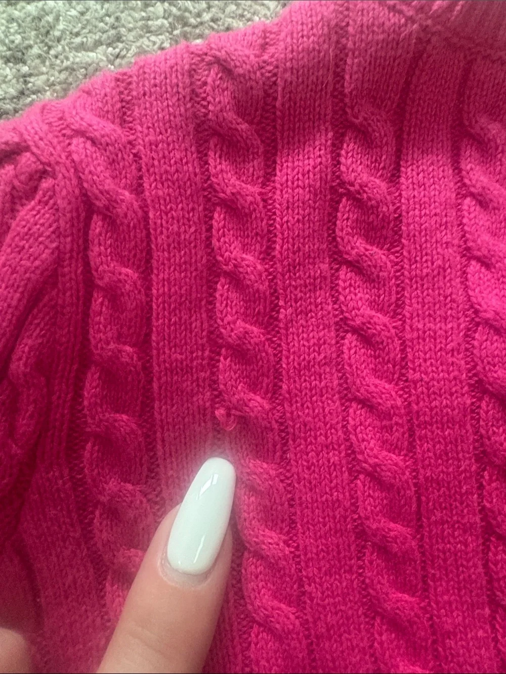 Ralph Lauren Girls' Fuchsia Cable-Knit Cardigan